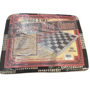 Jumbo 3 in 1 Checker Rug Game Reversible Set
